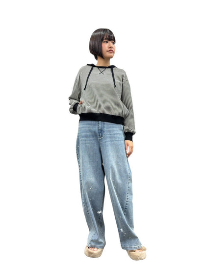 【予約商品11月末〜12月初】ayane ボーダーフーディーニット