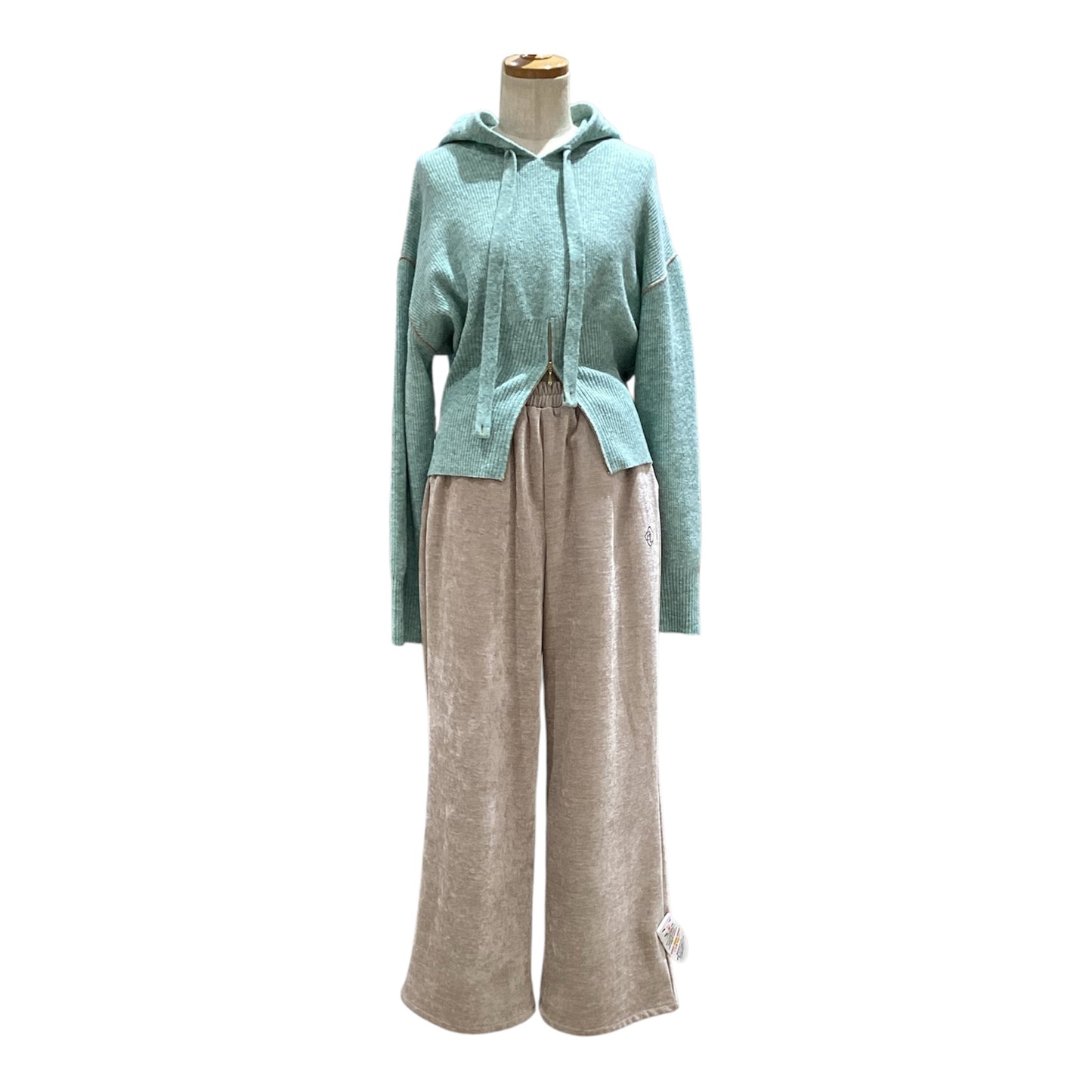 ◎テキスト刺繍リラックスベロアPT