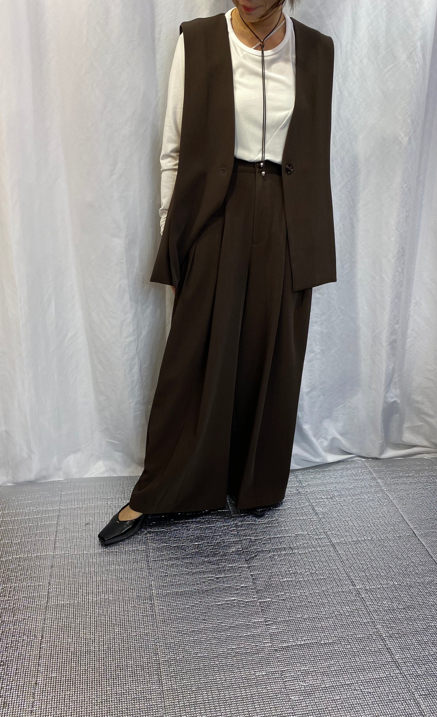 ☆CYAN Wタックストレッチワイドパンツ