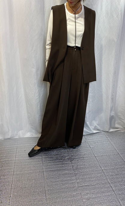 ☆CYAN Wタックストレッチワイドパンツ