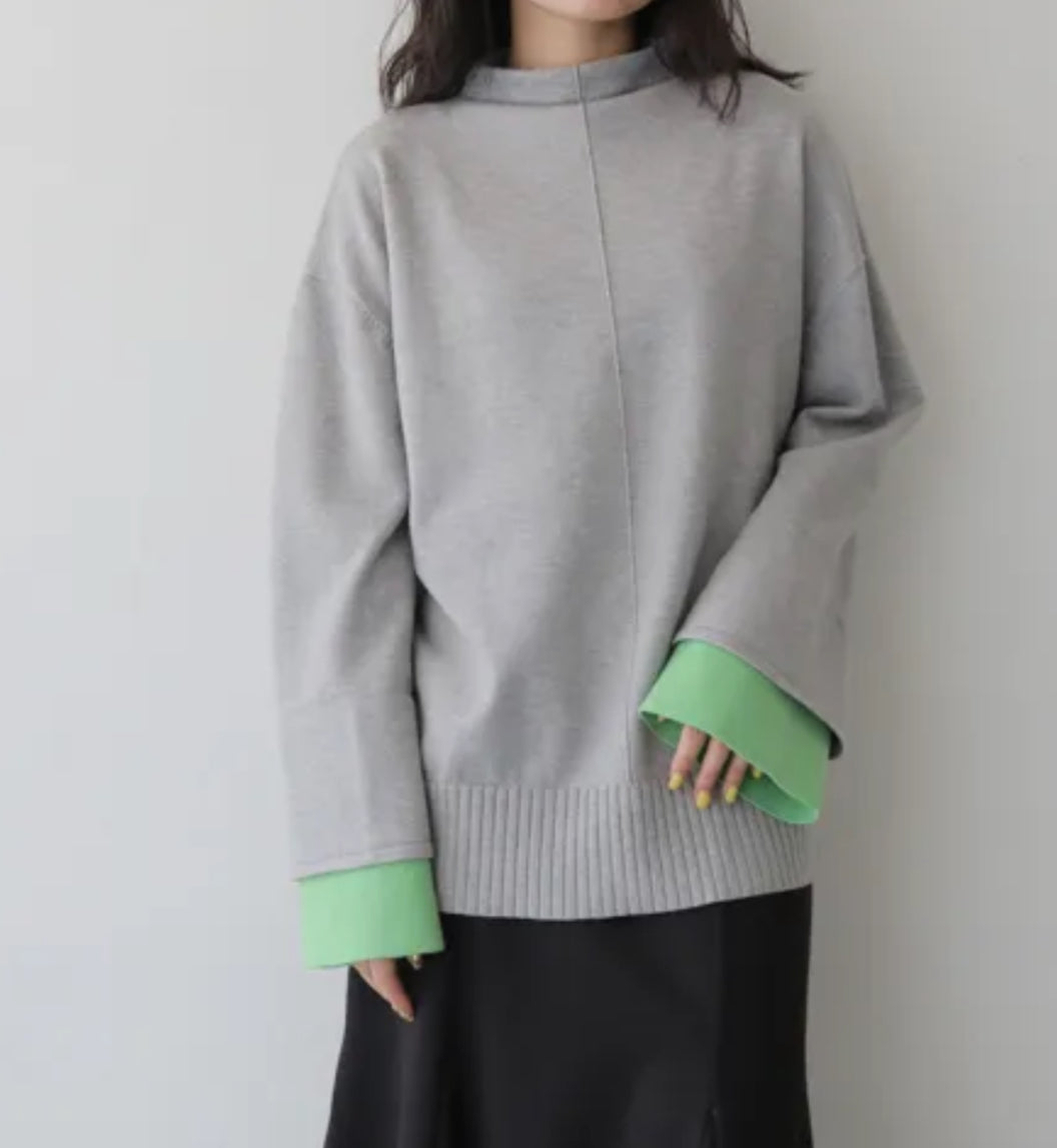 vingtrois 袖配色プルオーバー