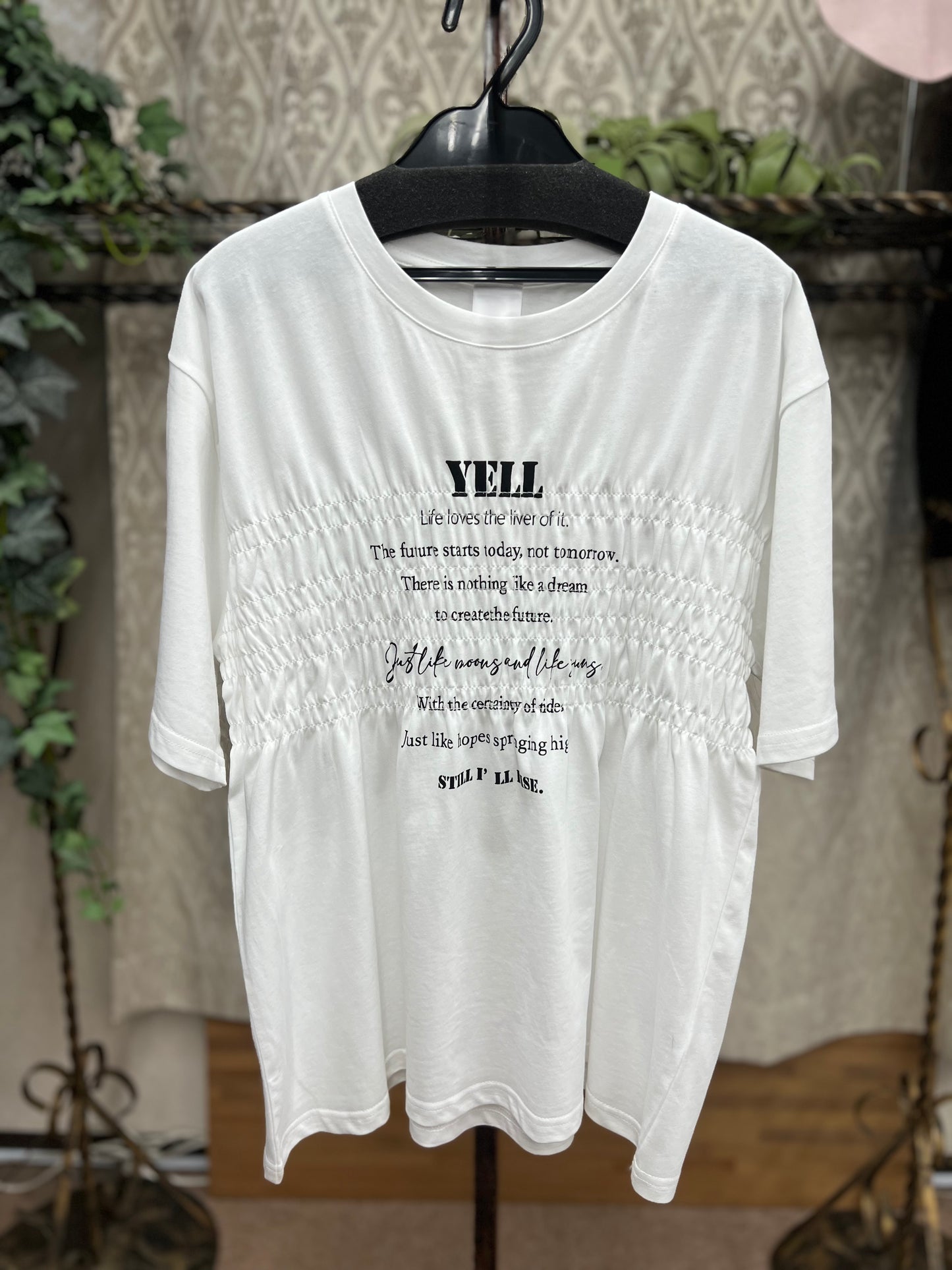 vingtrois シャーリングロゴTシャツ