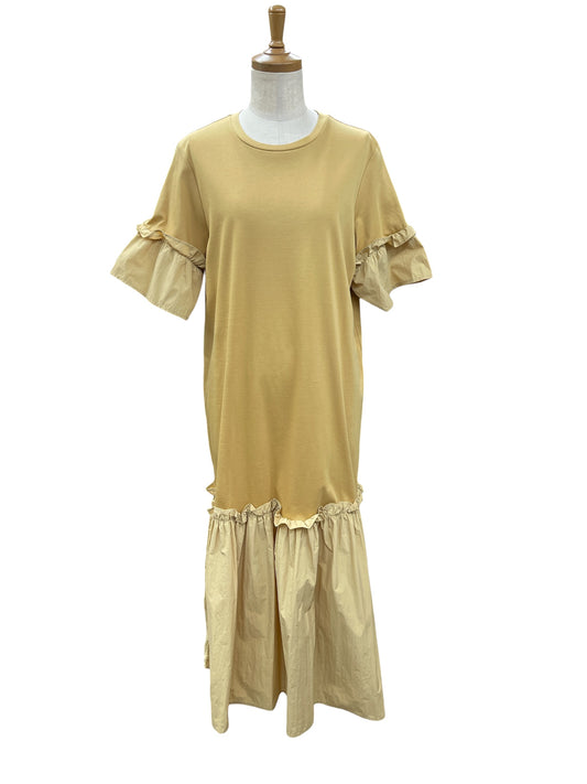 Anna Nicola フレアスリーブジャージワンピース