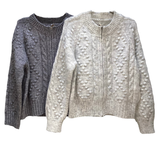 ◎ダブルZIPアランニットカーディガン