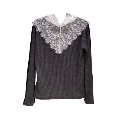 ◎Eimee Law レースカラーリブカットソー