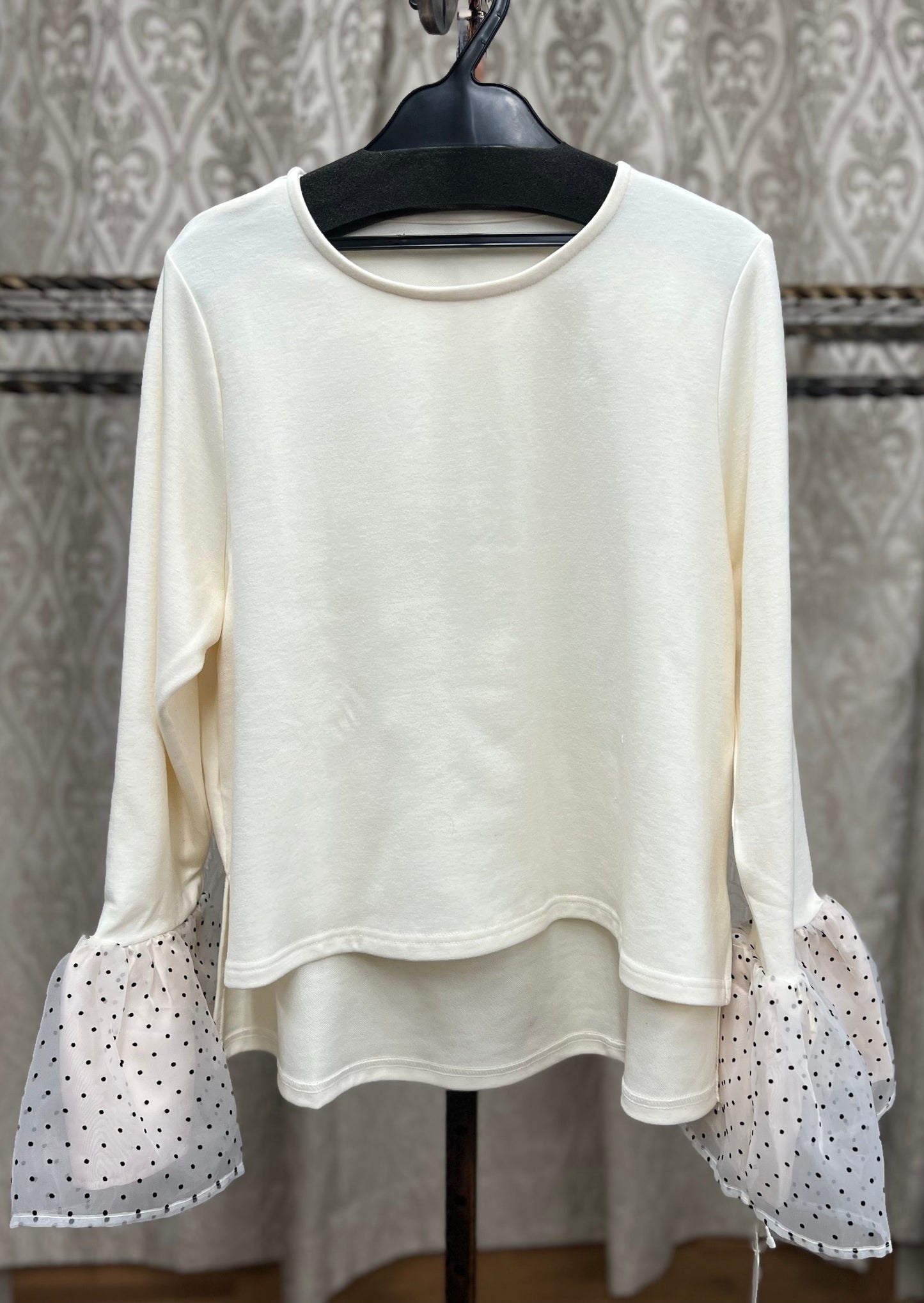 【11月8日再入荷】Amuelle rosetta byエピデミーク 袖ドットチュールTOPS