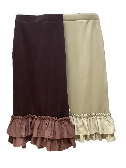 ◎異素材ティアードフリルヘムSK