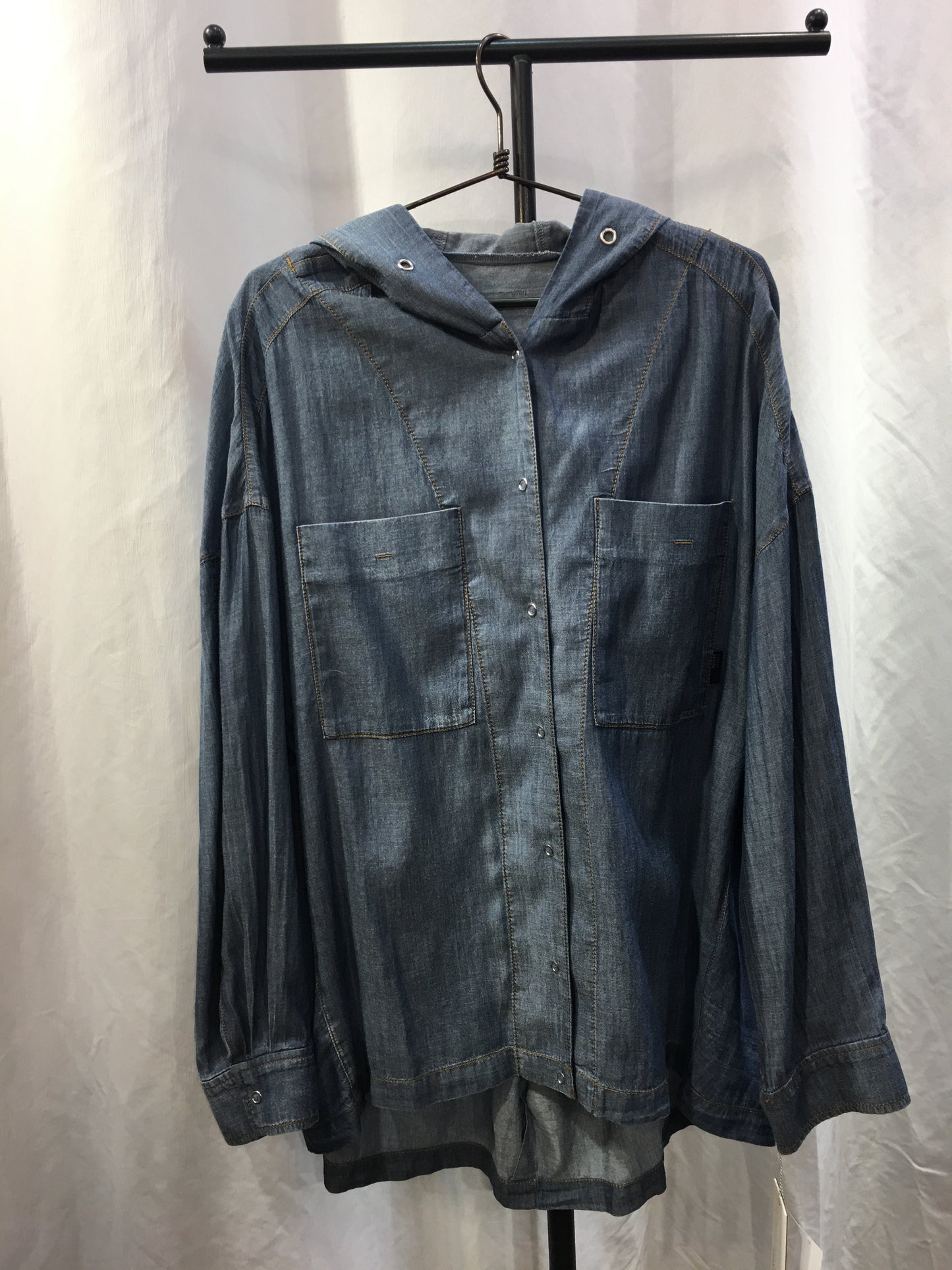 ☆ayaneシアーデニムフーディシャツ