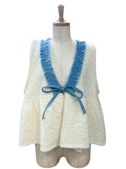 ATELIER SIX 7G フリンジヤーン+デニムベスト