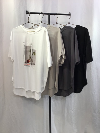 ☆vingtroisドライタッチコットンプリントT
