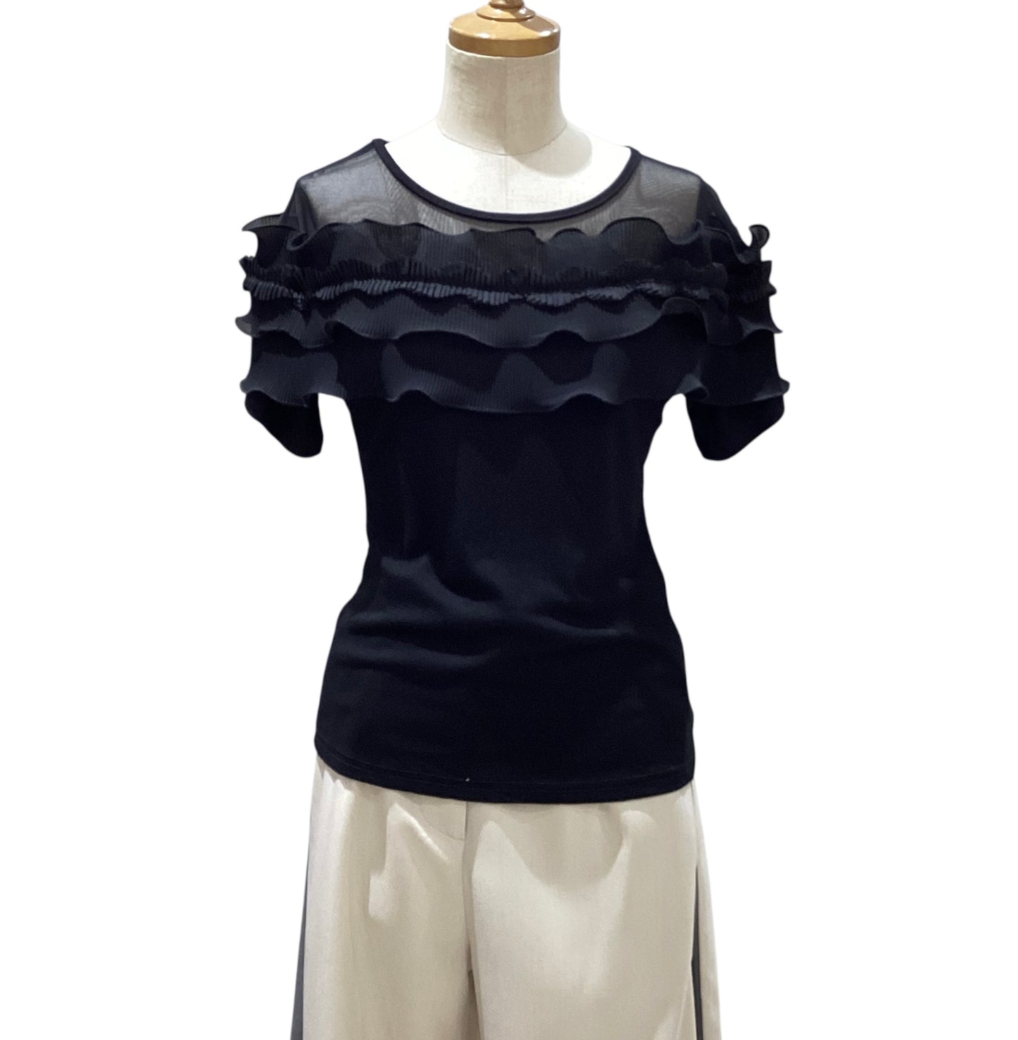 ◎【再入荷】シアーフリル付T