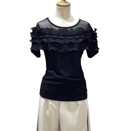 ◎【再入荷】シアーフリル付T