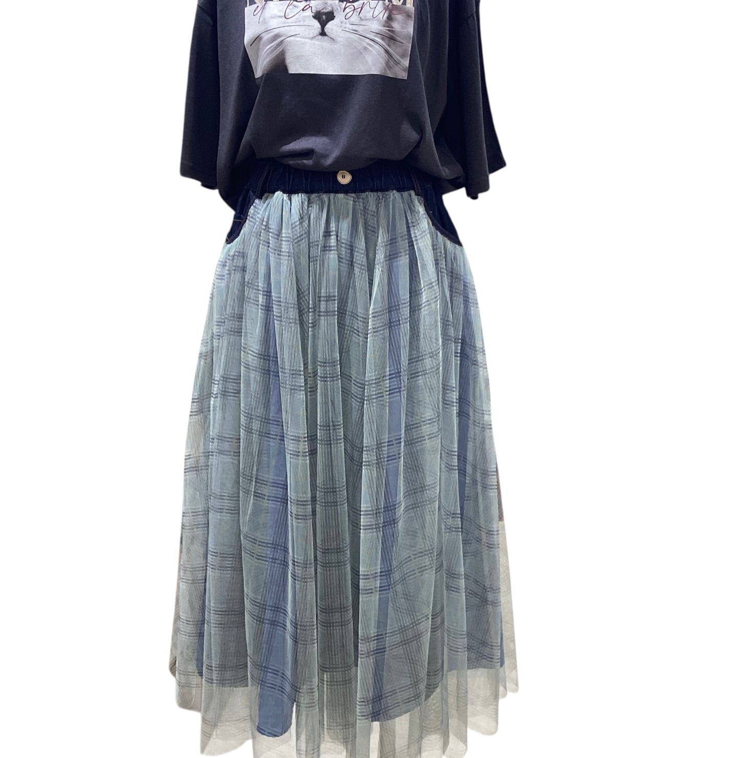 ◎チェックチュールロングSK