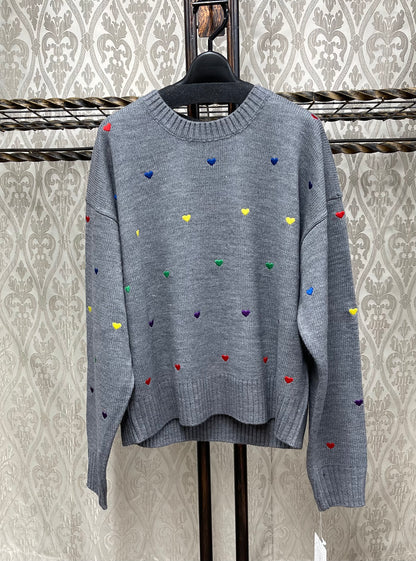 DOS DIOSASハート刺繍カラフルニット