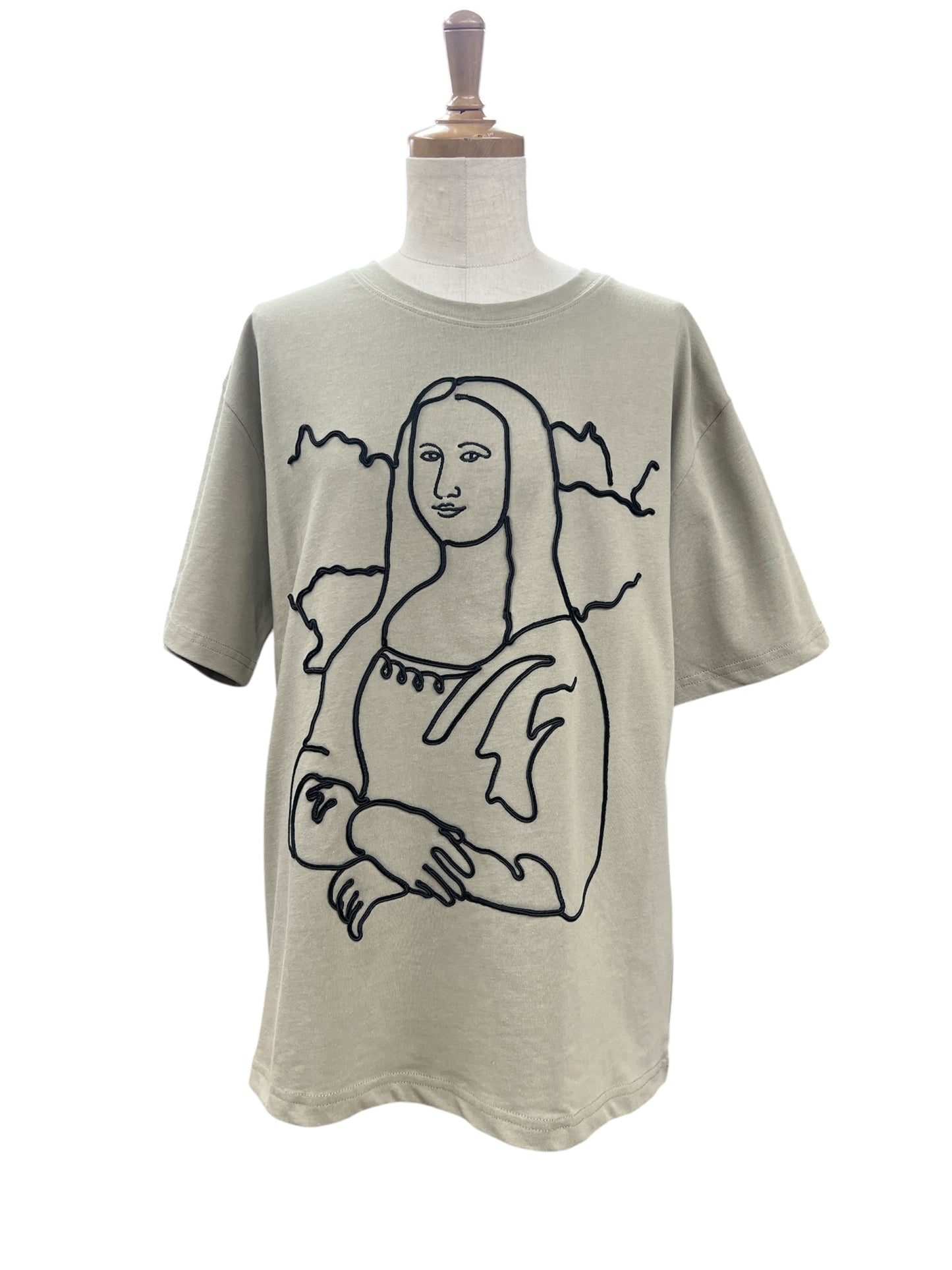 Anna Nicola モナリザ刺繍カットソー