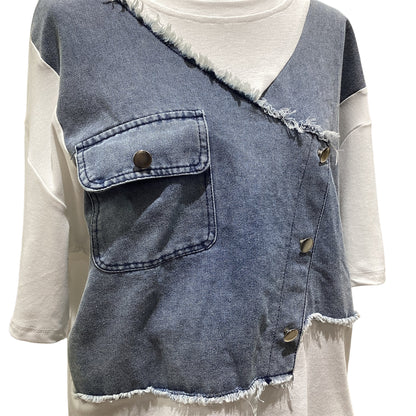 ◎【再々入荷】デニムドッキングボタンPO
