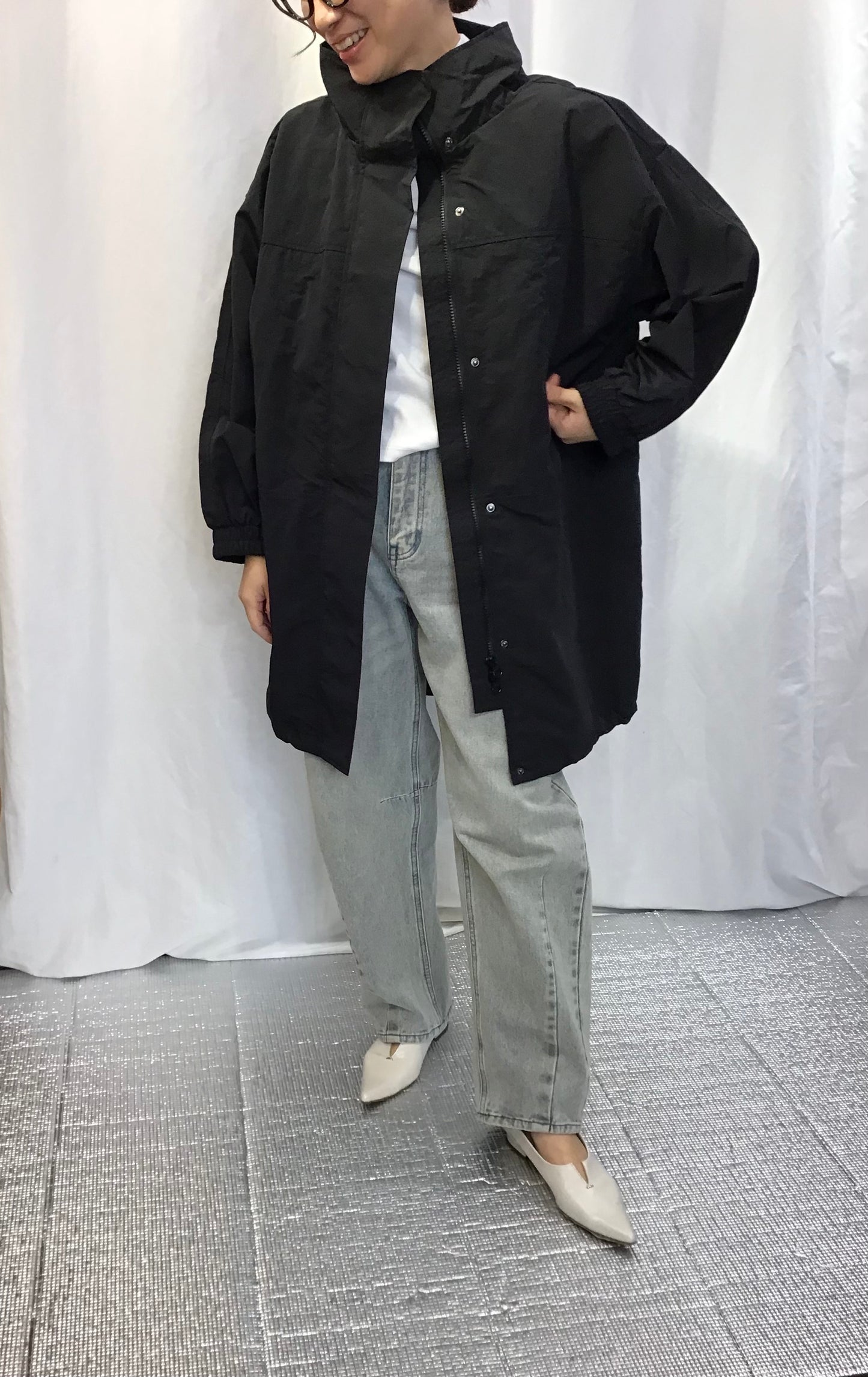 ☆C‘EST MOI Nワッシャースタンドカラーコート