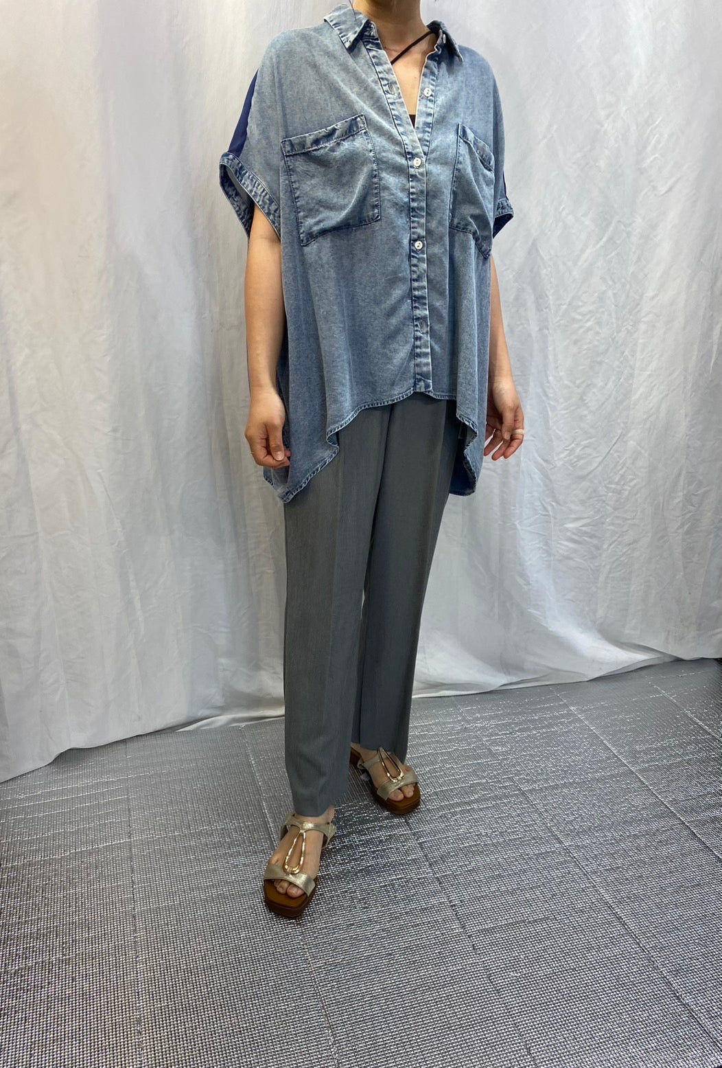 再入荷❗️☆CYNICAL シアー切替デニムシャツ