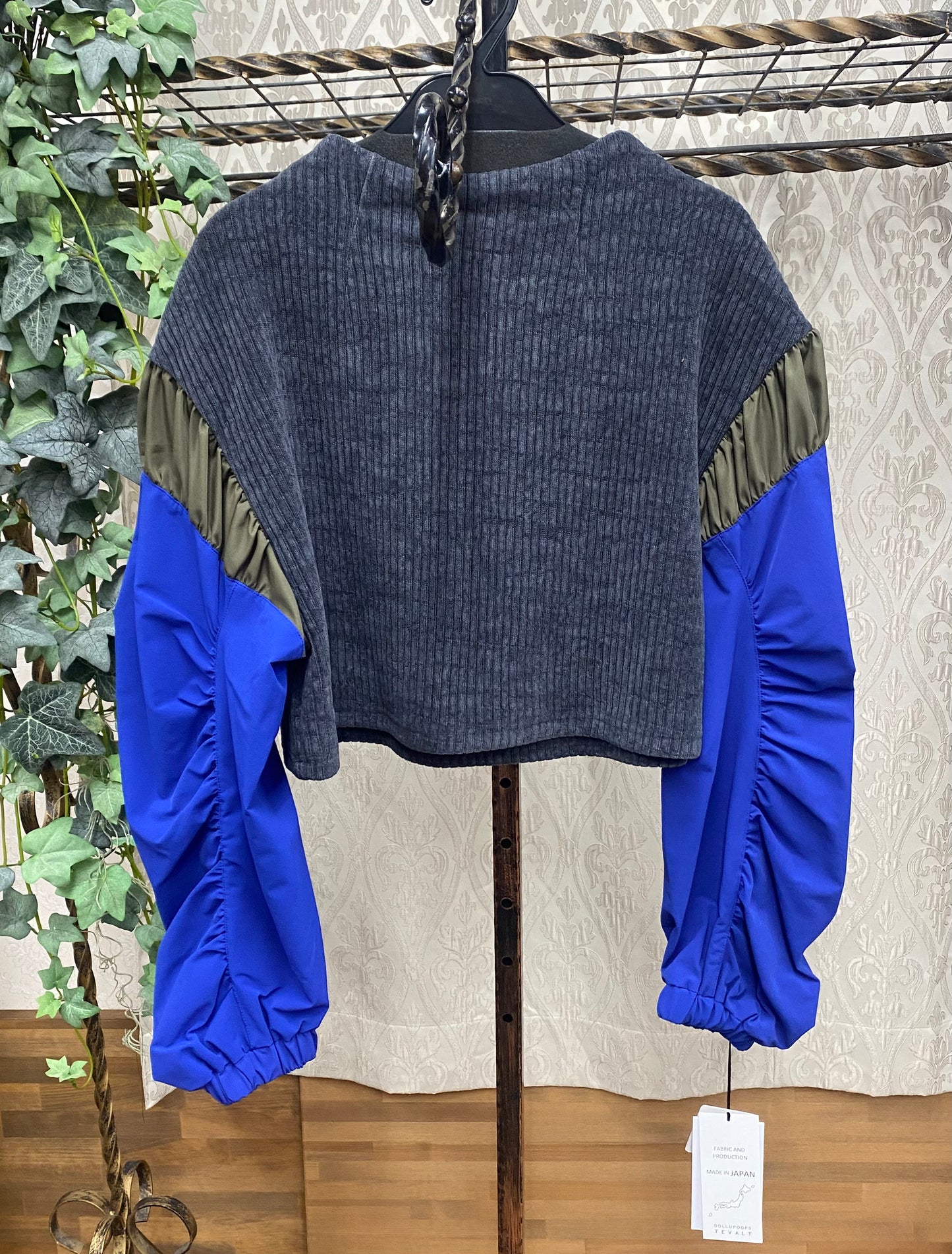 TEVALT MA-1スリーブコーデュロイライクニットソーTP