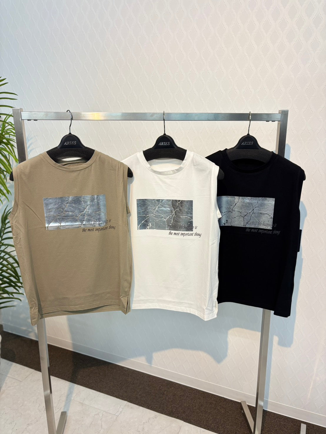 A.N.L箔プリントタンクトップ