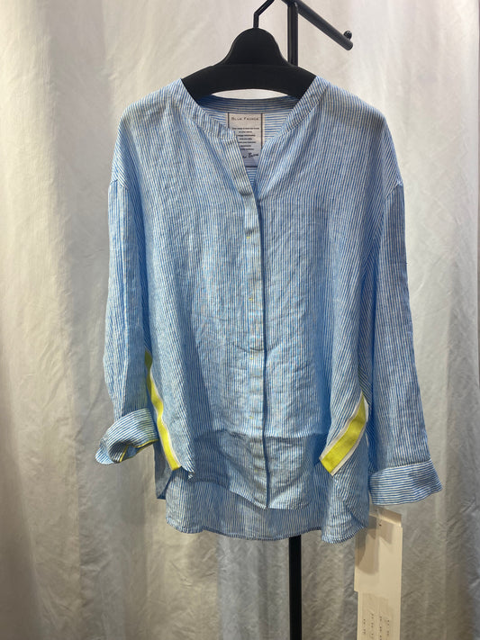 ☆BLUE FRONCEフレンチリネンスタンドカラーシャツ