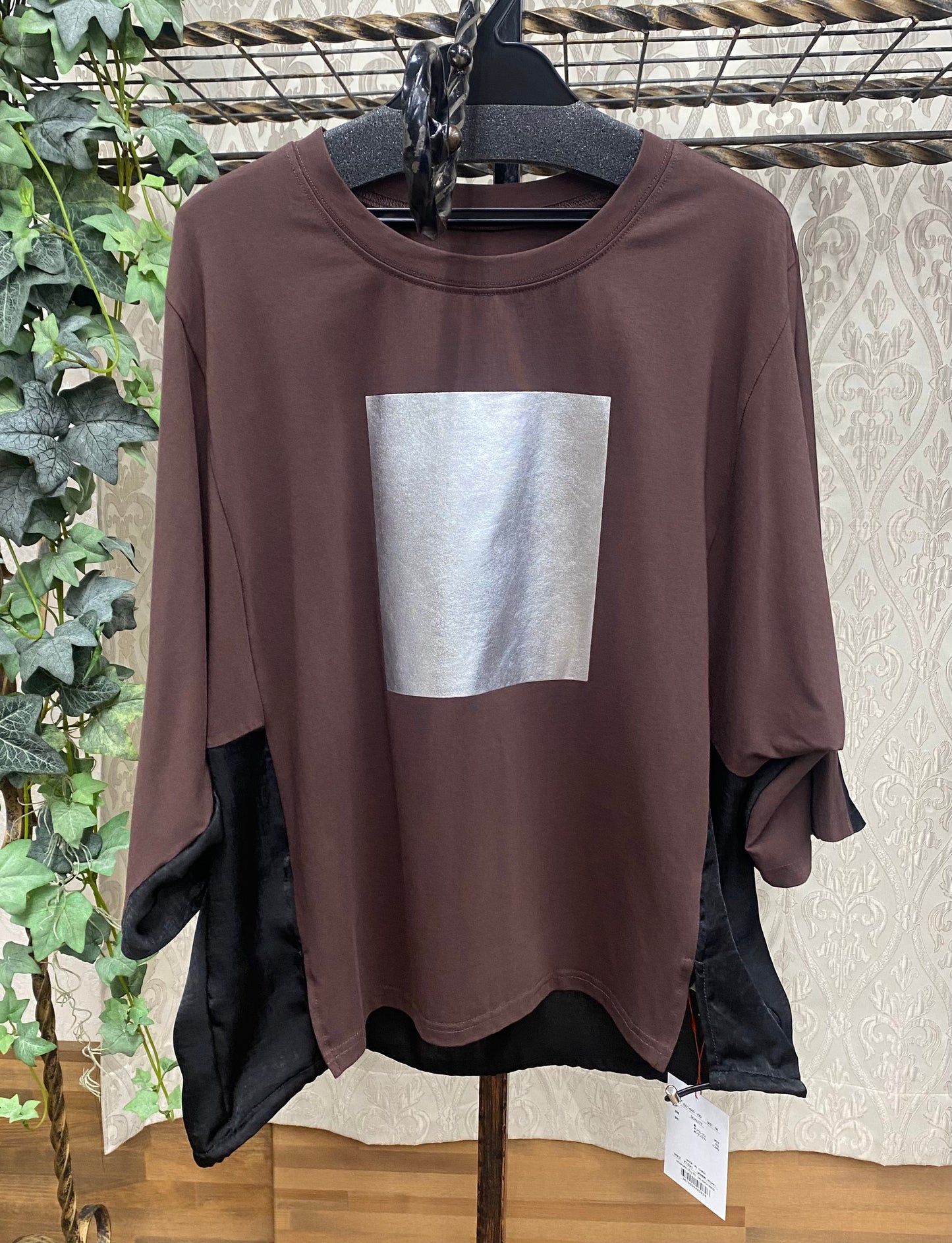 DOLLUPOOPS箔プリント配色ドルマンTOPS