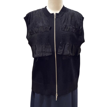 ◎Eimee Law シャーリングメッシュニットベスト
