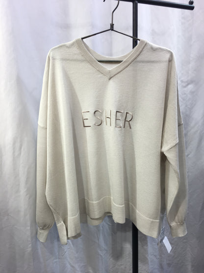 再入荷！！☆CLOCHE シアー刺繍ロゴVN ニット