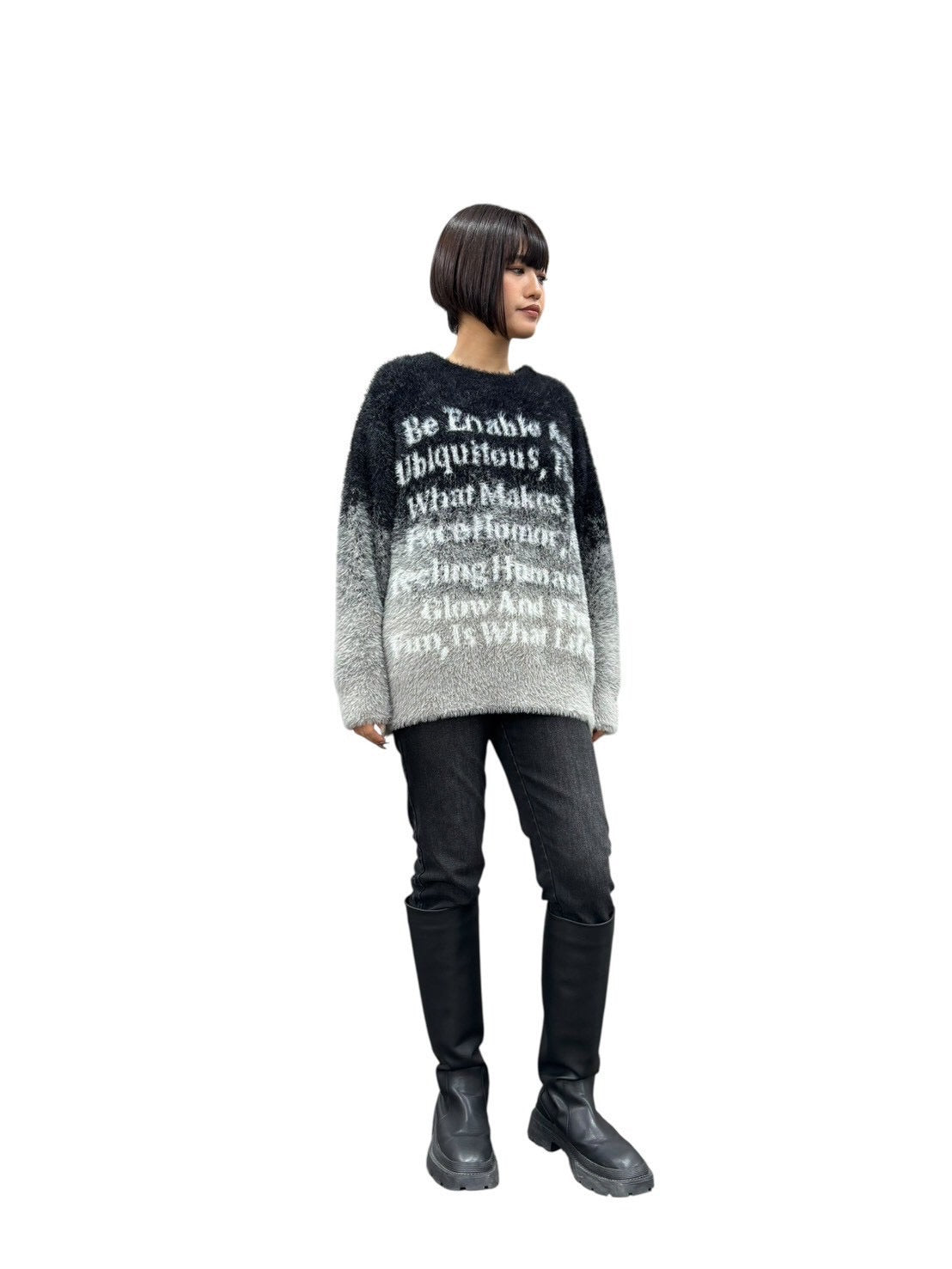 【予約商品11月末〜12月初】ayane グラデーションロゴニット