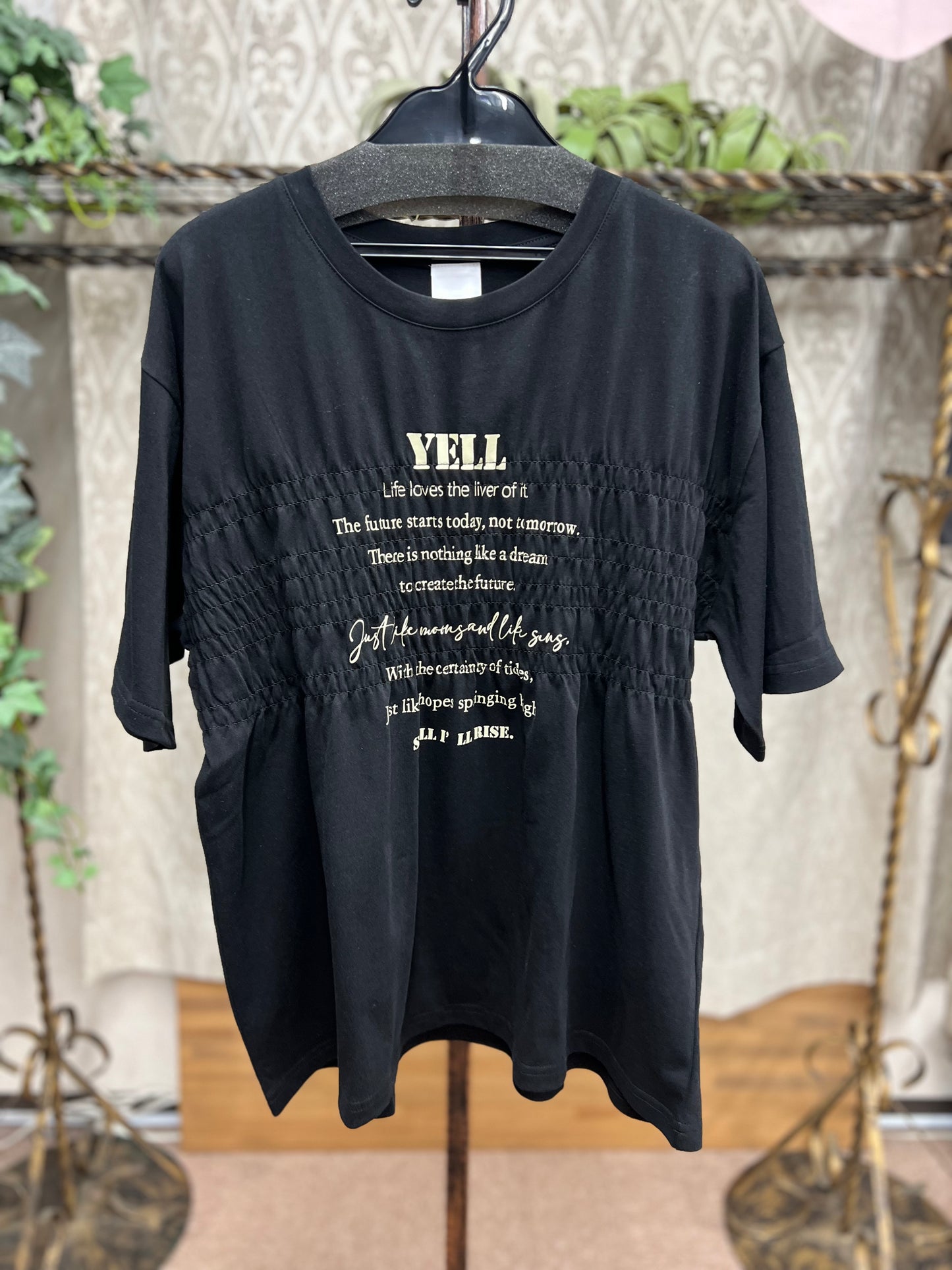 vingtrois シャーリングロゴTシャツ