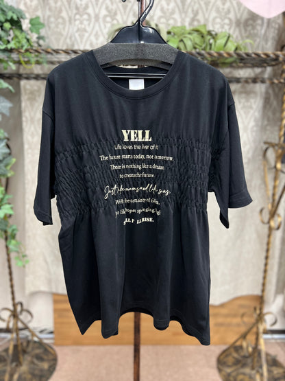 vingtrois シャーリングロゴTシャツ