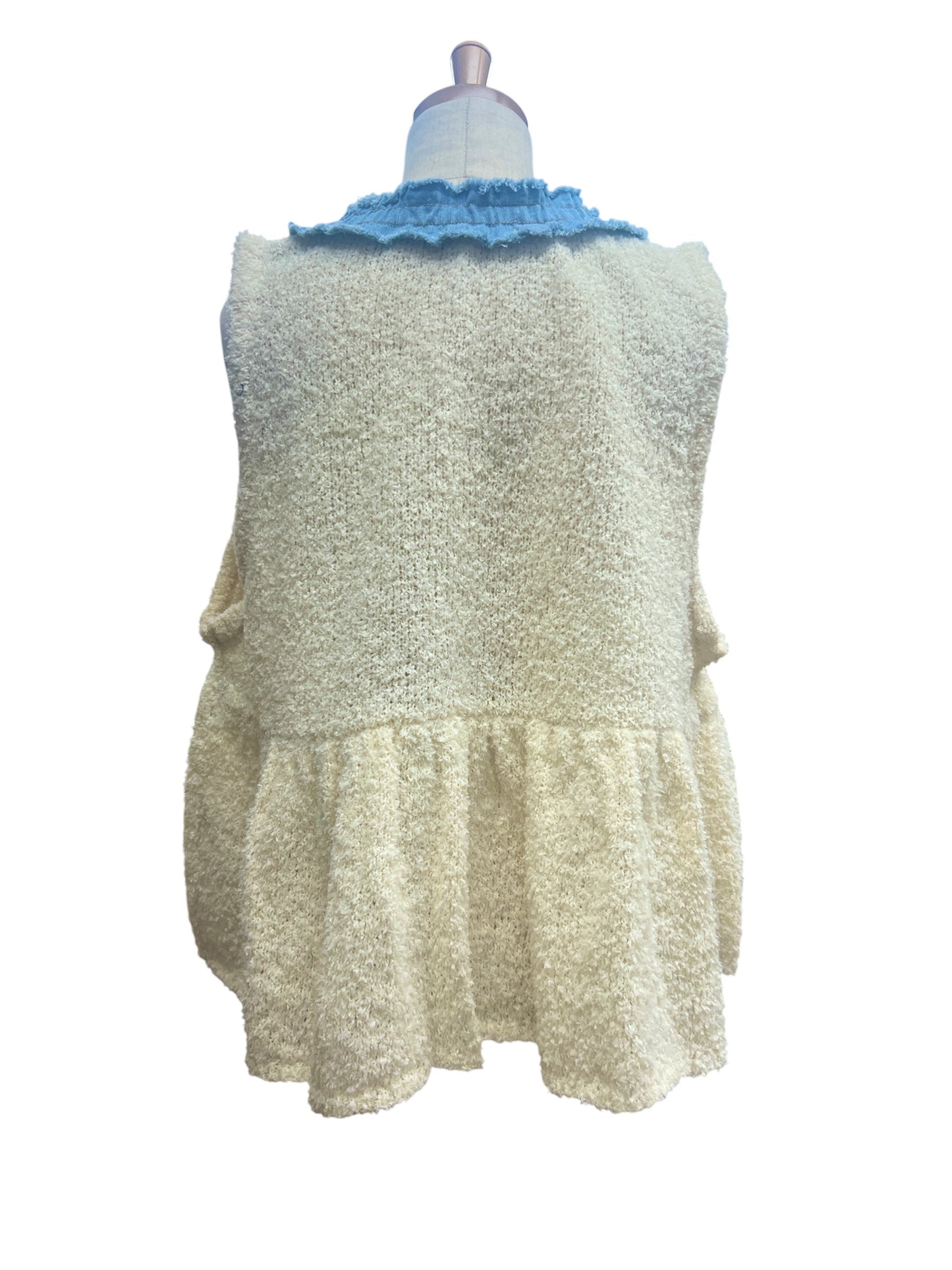 ATELIER SIX 7G フリンジヤーン+デニムベスト