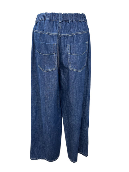 C'EST MOIJEU blue コットンリネンデニムパンツ