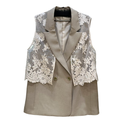 ◎Eimee Law レースレイヤードWボタンジレ