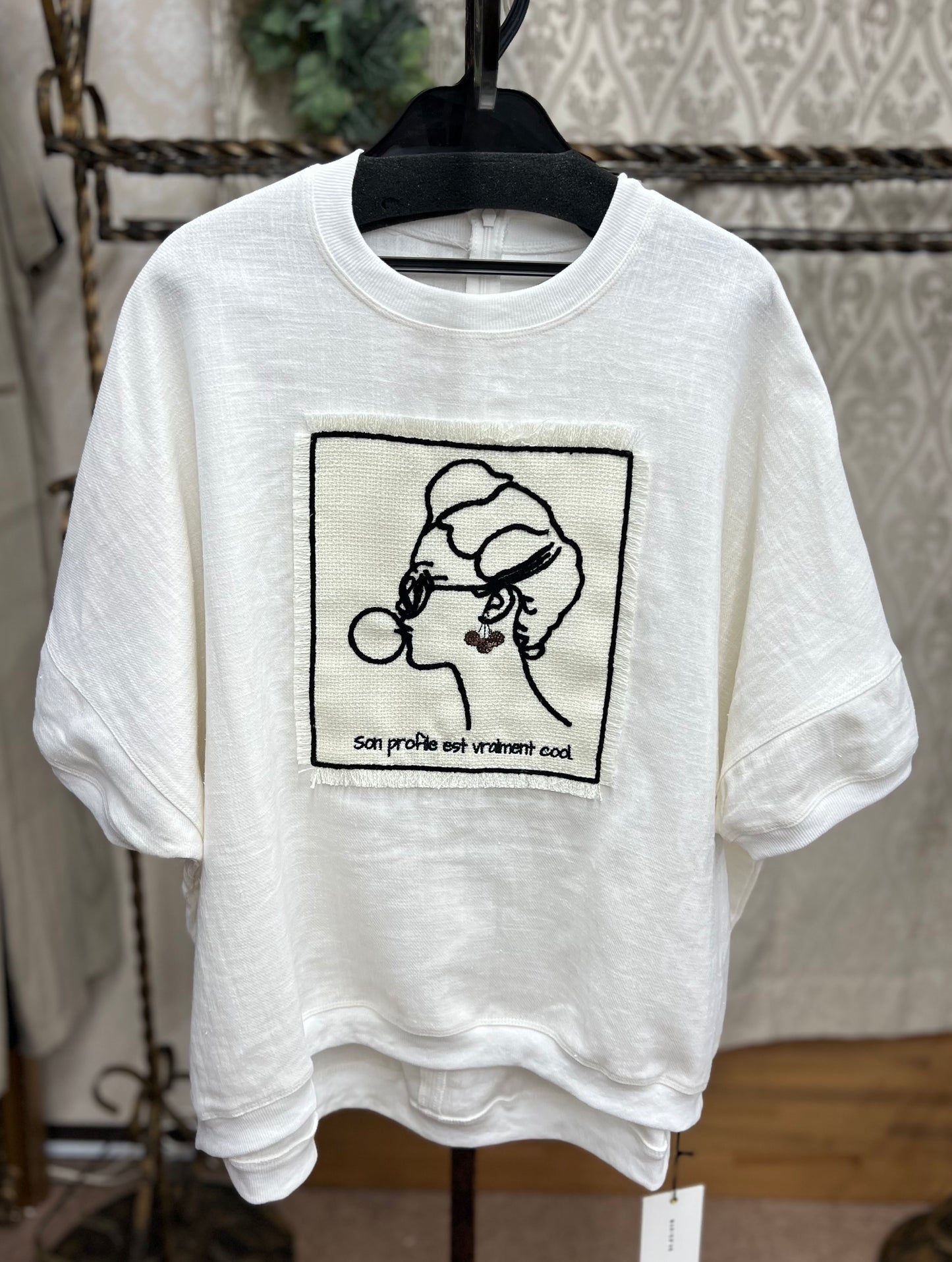 MARIED'OR ツイル刺繍クルーネックTOPS