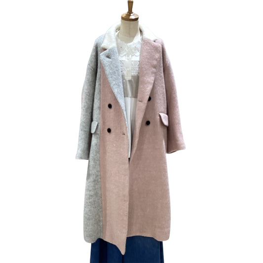 ◎Eimee Law Wシャギー配色ロングコート