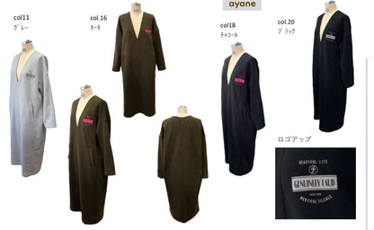 【予約商品11月末〜12月初】ayane 軽量起毛 深Vワンピース