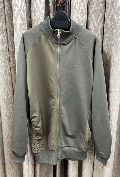 異素材切替ギャザーブルゾン