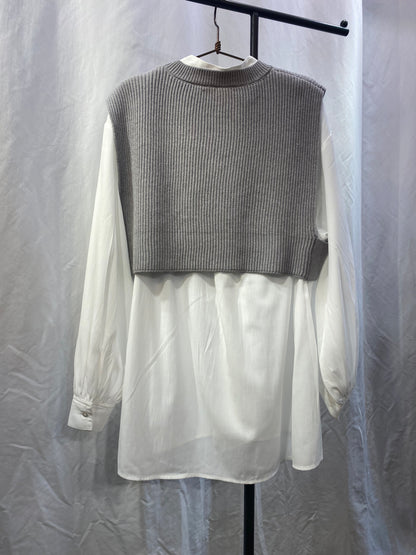 SALE☆CLOCHEベスト付きブラウス