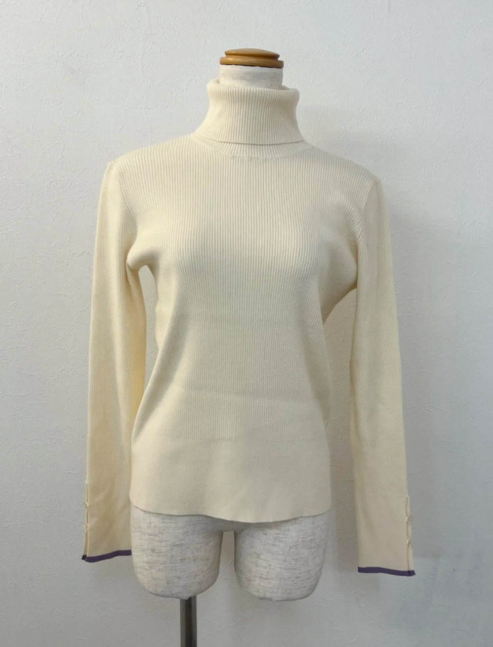 vingtrois 配色ラインタートルニット