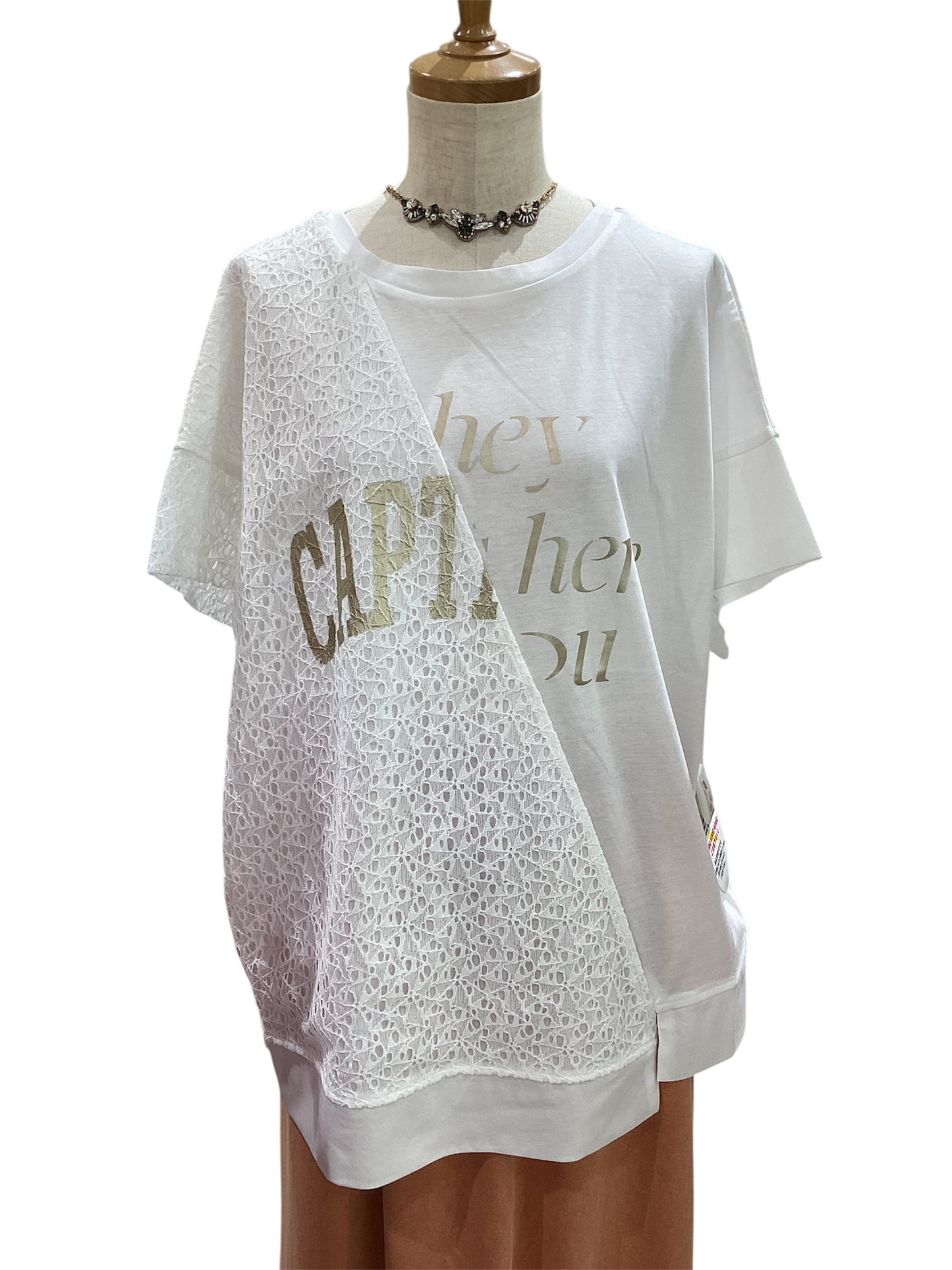 ◎PALM RICHE アシメレース箔ロゴプリント