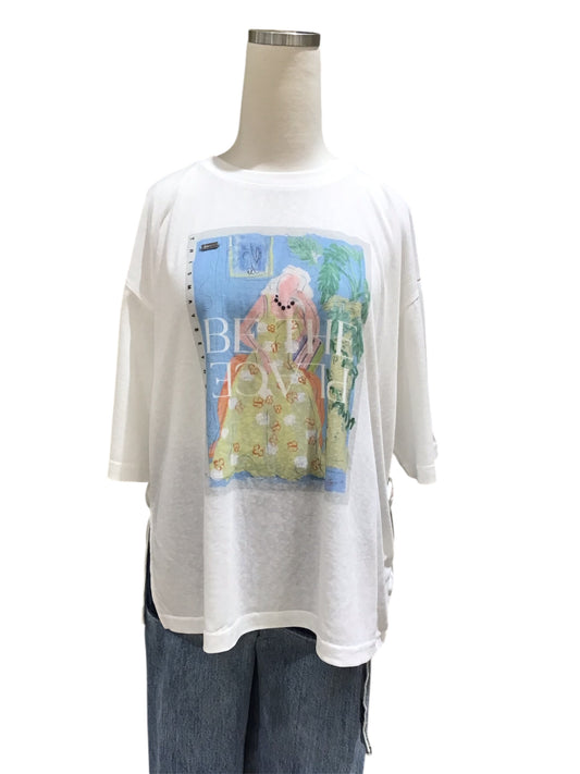 ◎Eimee Lawアートプリント配色メロウシアーTシャツ