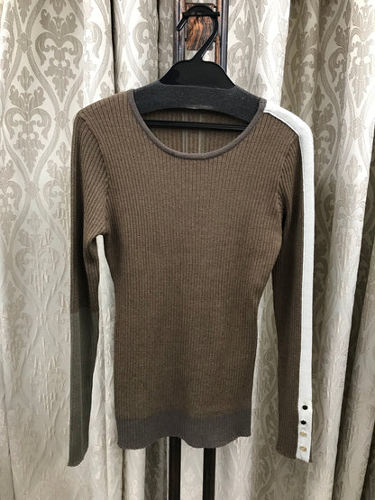 ブロック配色リブニット