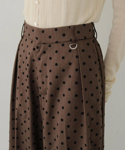 CLEIO フロッキードット Dカン付タックパンツ