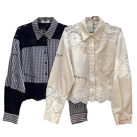 ◎Eimee Law レース切替テキストエンブロシャツ