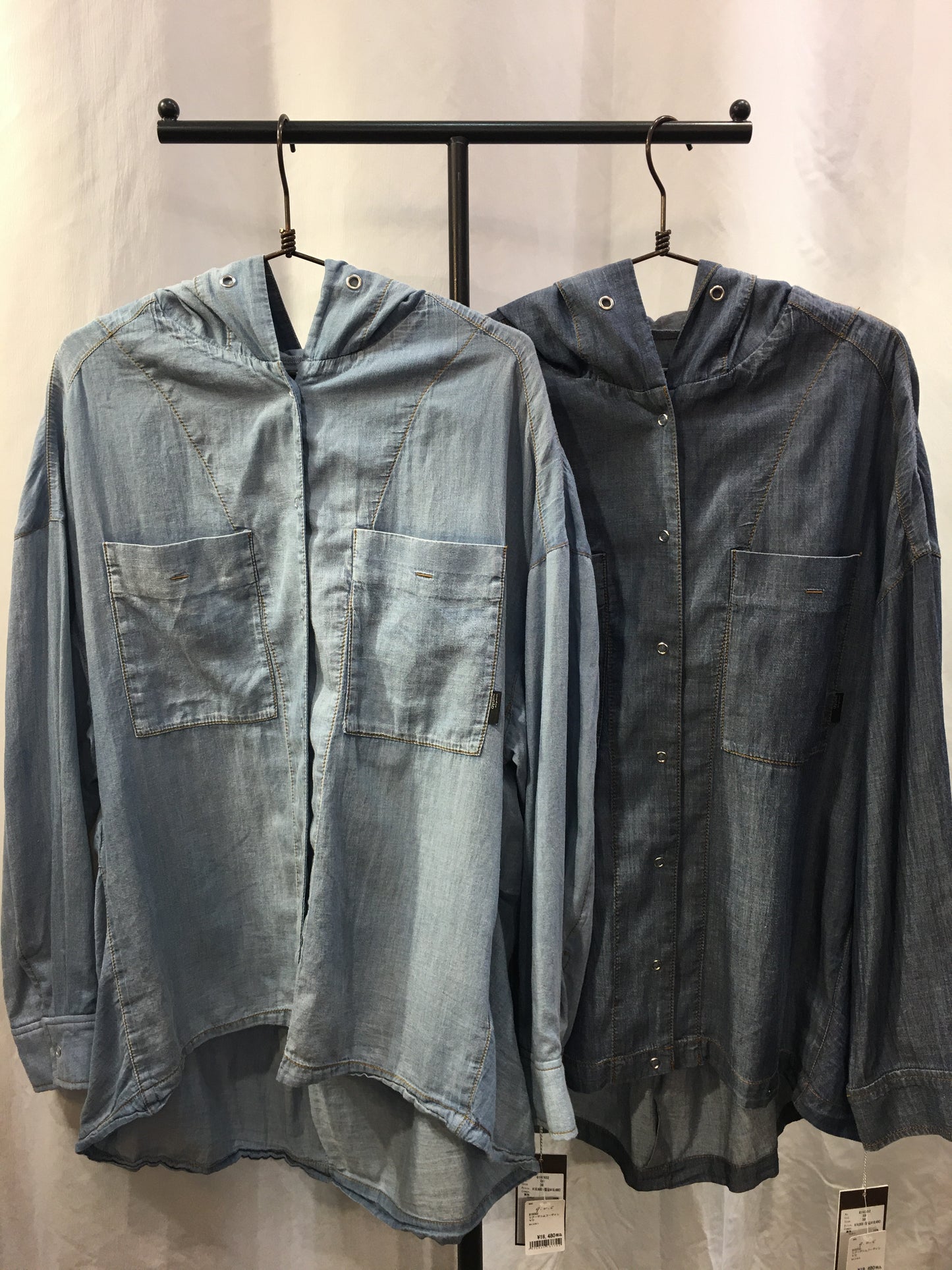 ☆ayaneシアーデニムフーディシャツ