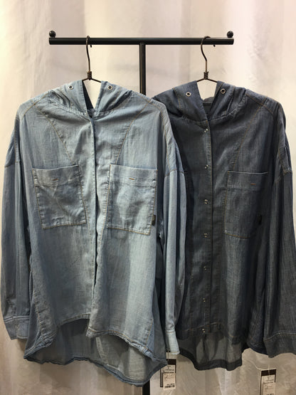 ☆ayaneシアーデニムフーディシャツ