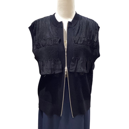 ◎Eimee Law シャーリングメッシュニットベスト
