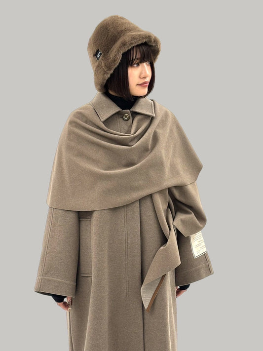 【予約商品】ayane ニードルパンチケープ付きコート