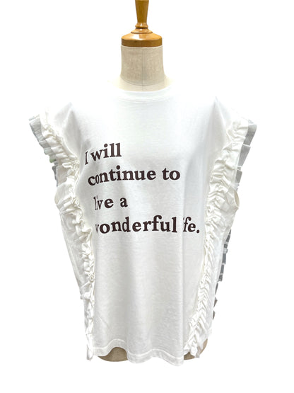 ロゴチュールスリーブトップス